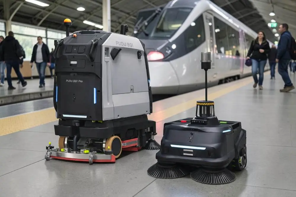 Pudu BG1 Pro und MT1 Max sind Reinigungsroboter für Bahnhöfe & Flughafen
