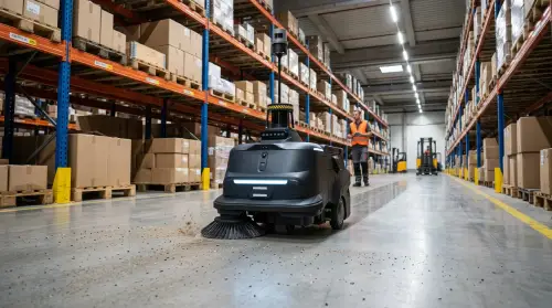Pudu MT1 Reinigungsroboter für Lagerhalle