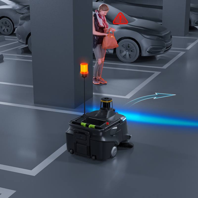 Pudu MT1 Max Kehrroboter für Parkhaus